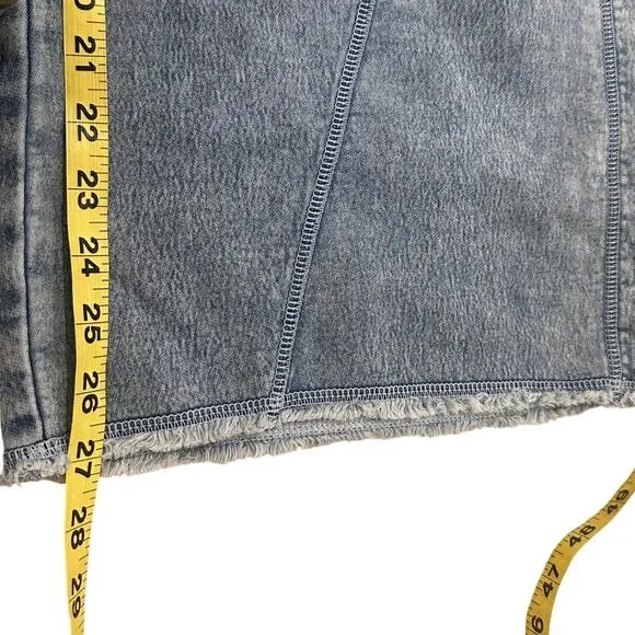 Aerie Soft Landing Trousers Blue Wide Leg Seamed Front Raw Hem XS Short - Picture 9 of 10